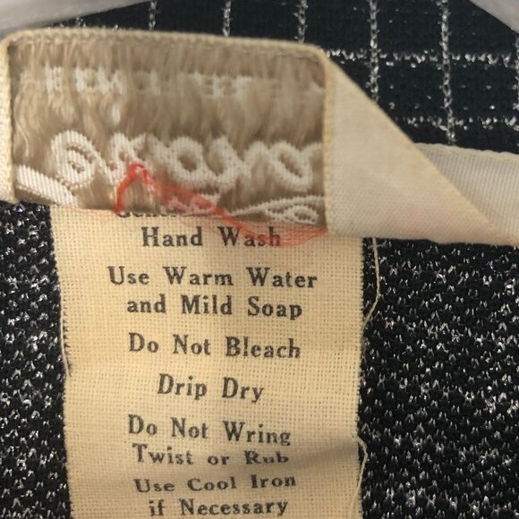 Vintage Black Silver Windowpane Over Button Shirt - Picture 11 of 12